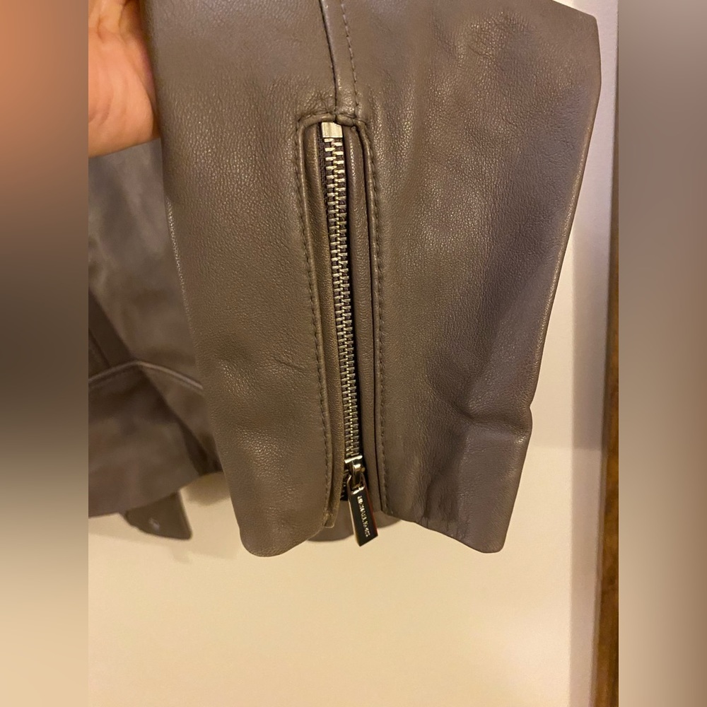 Michael Kors 100% Leather Moto Jacket - Picture 6 of 7